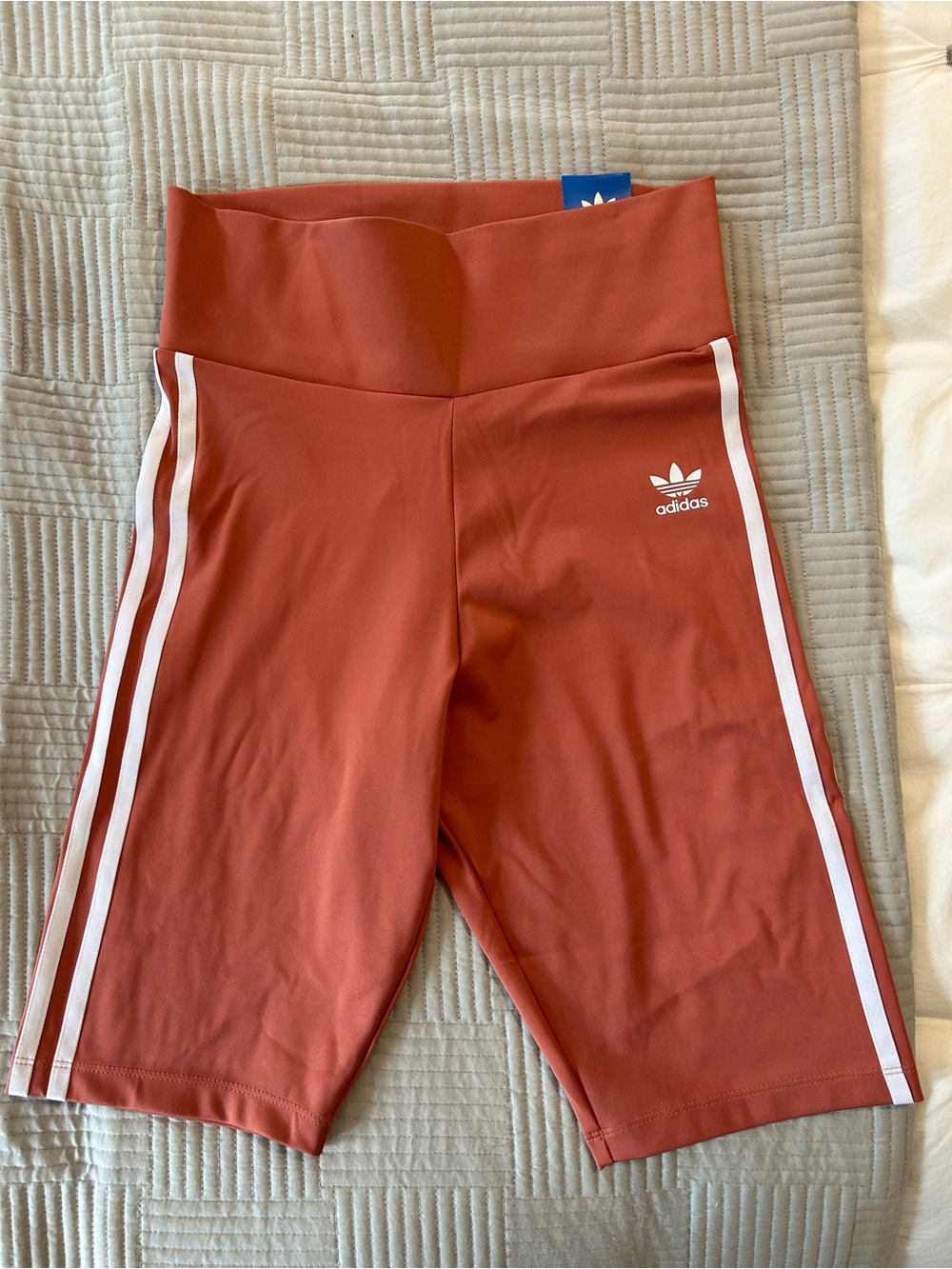 Adidas Rust Red Tight Fit Mid Rise Full Length Bike Shorts